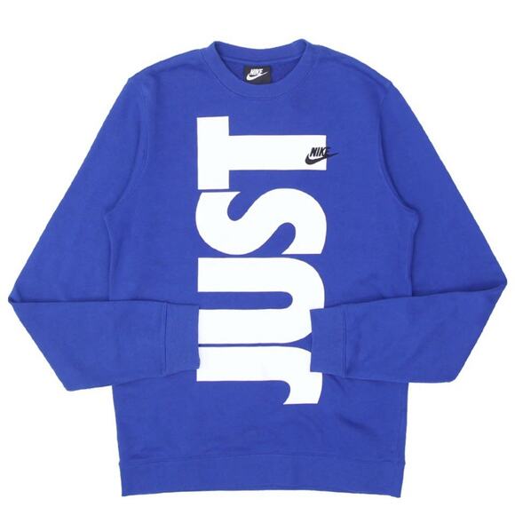 Nike “Just Do It” Crewneck Sweater Mens Size XXL Blue Cotton Blend Sweatshirt - Picture 1 of 10